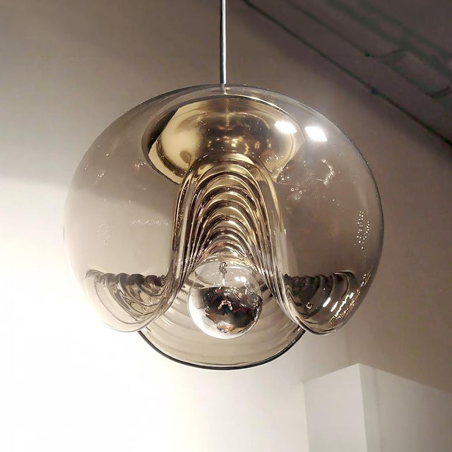 Peill & Putzler Smoked Glass Hanging Light by Peill & Putzler, 1970 For Sale - Image 4 of 6