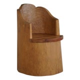 Swedish Modern Wabi-Sabi Style Stump Chair in Pine, 1960s For Sale