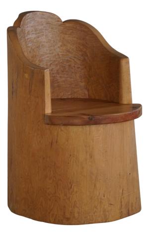 Swedish Modern Wabi-Sabi Style Stump Chair in Pine, 1960s