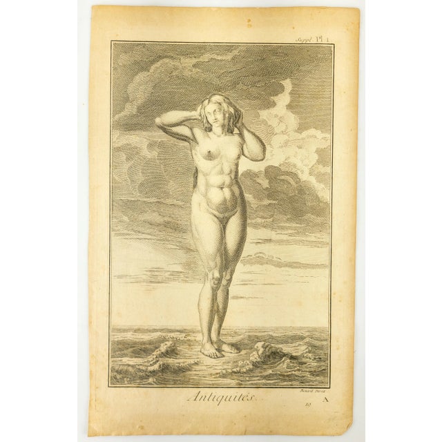 Antique White 19th Century French Copper Engraving Print of "Antiquities" by Benard Direxit For Sale - Image 8 of 8
