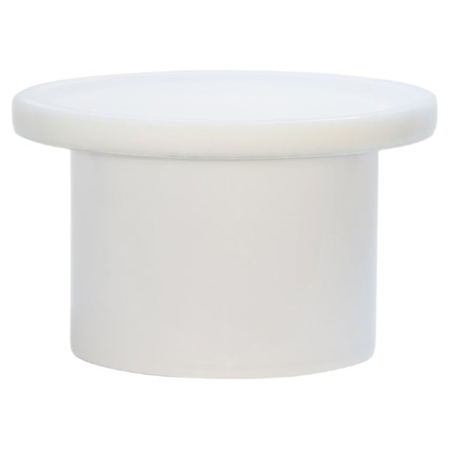 Large Alwa Three 5801W Side Table in White by Sebastian Herkner for Pulpo For Sale