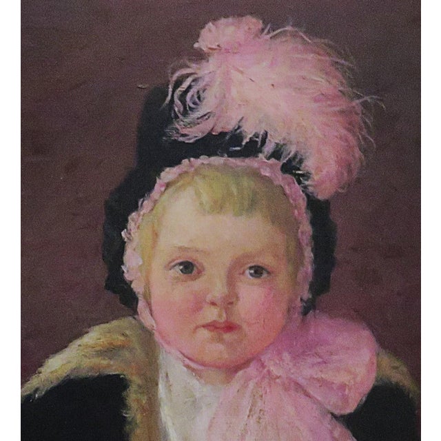 Victorian Antique Oil Portrait Painting of a Little Girl by Josephine Bradstreet For Sale - Image 3 of 7