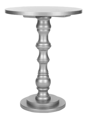 Round Top Accent Table in Silver