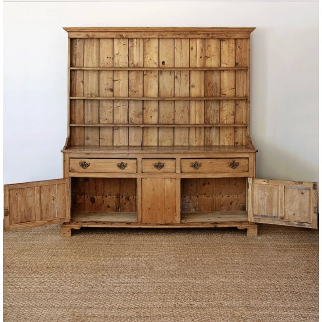 Farmhouse Antique English Pine Welsh Dresser With Open Plate Rack | C. 1880–1900 For Sale - Image 3 of 6