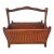 Mid-Century Italian Walnut & Woven Cane Canterbury Magazine Holder For Sale