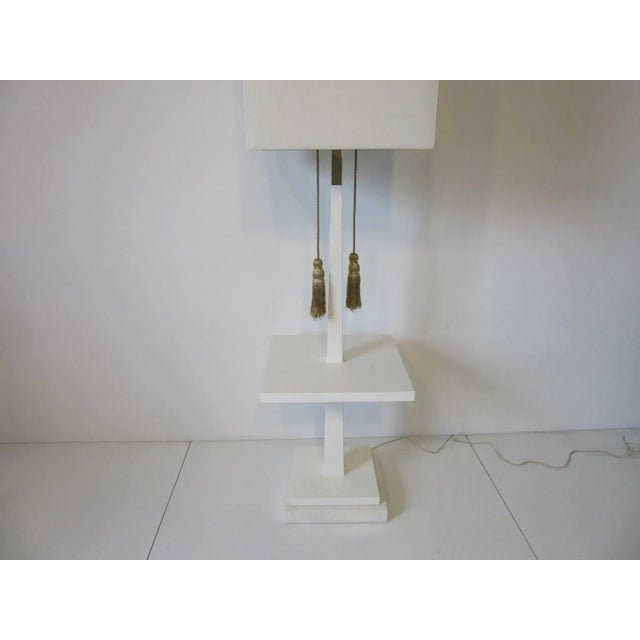 Tommi Parzinger Tommi Parzinger Marble and Painted Wood Floor Lamp For Sale - Image 4 of 11
