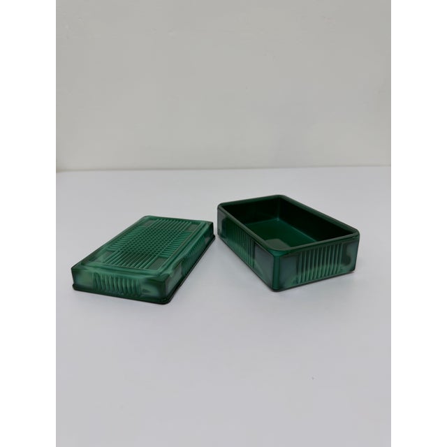 Glass Malachite Glass Ashtray and Cigarette Holder, 1960s For Sale - Image 7 of 12