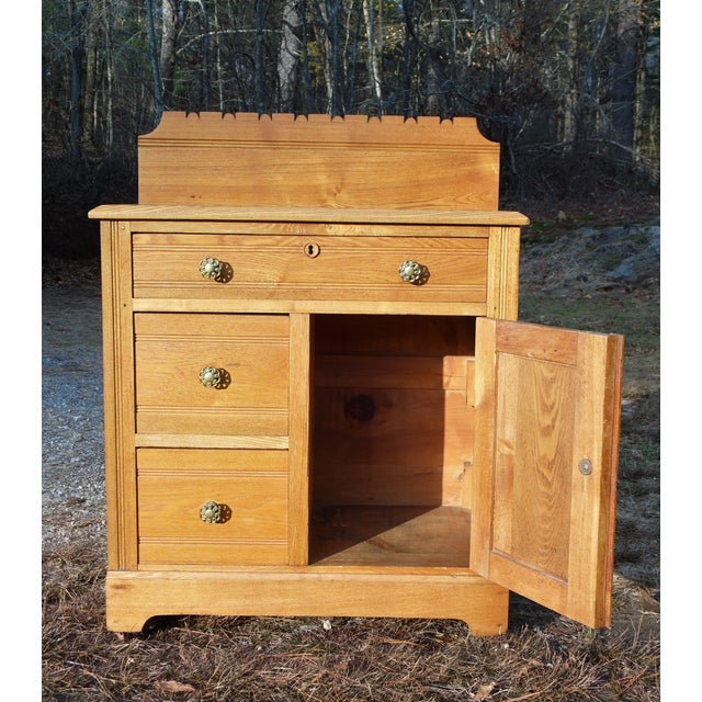 Antique Victorian Eastlake Oak Small Chest Commode Nightstand Washstand Chairish