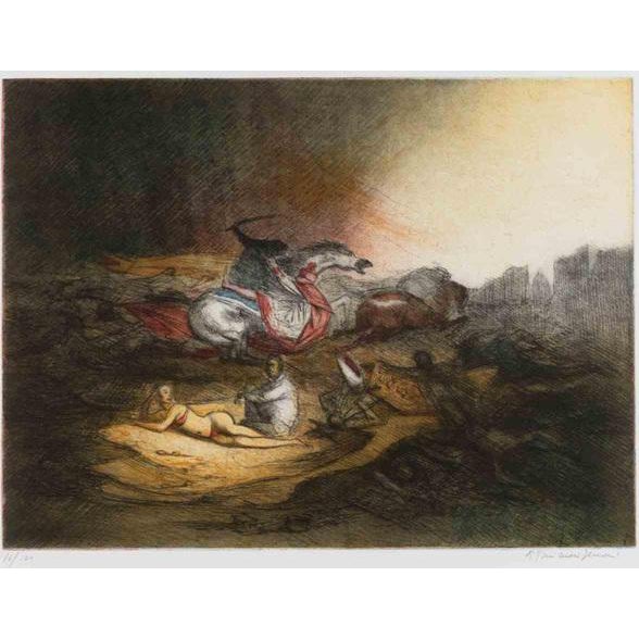 Riccardo Tommasi Ferroni, The Assault, 1970s, Etching For Sale