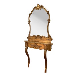 Example of Console Table With Mirror Set