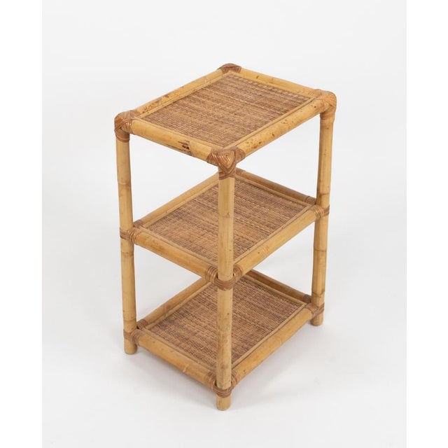 Mid-Century Modern Italian Side Tables in Bamboo with Rattan and Wicker, 1970s, Set of 2 For Sale - Image 10 of 14