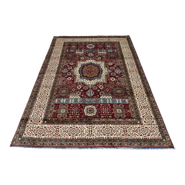 Hand-Knotted Afghan Meshhed Style Wool Area Rug - 9'0" X 12'2" For Sale