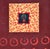 Beautiful burgundy red abstract painting with five light red circles near the bottom and lines directed underneath and a...