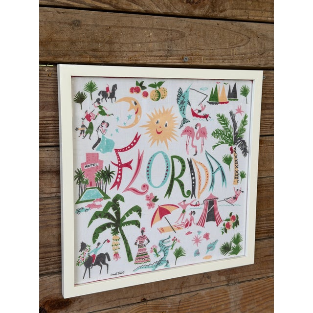 Vintage Florida Handkerchief Framed Textile by Carl Tait For Sale - Image 12 of 12