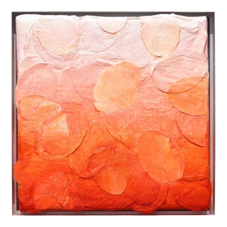 Glowing Sunset II - Vibrant Warm Tone Textured Abstract Original Artwork by Frederic Paul For Sale