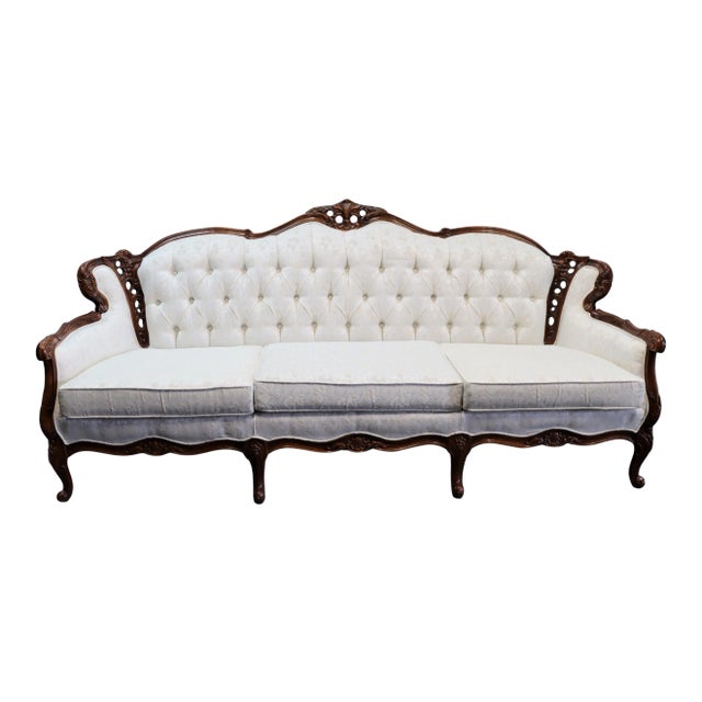 Louis XV Style Carved Cherry Sofa For Sale