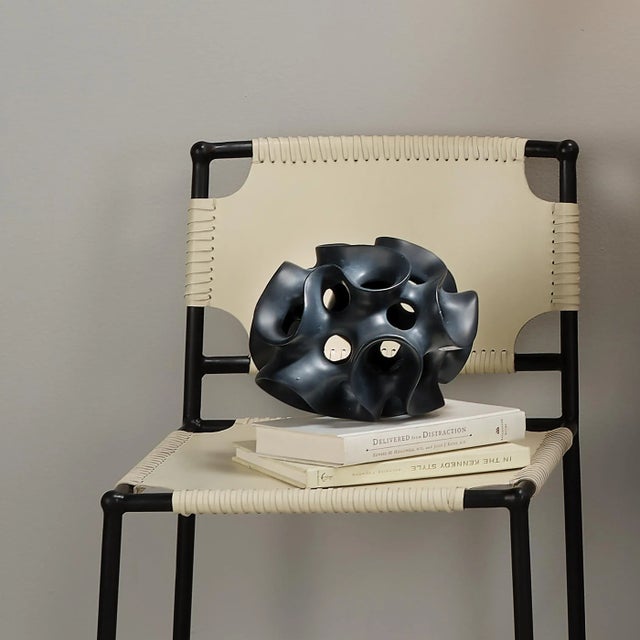 Ribbon Sphere in Black Resin For Sale - Image 11 of 11