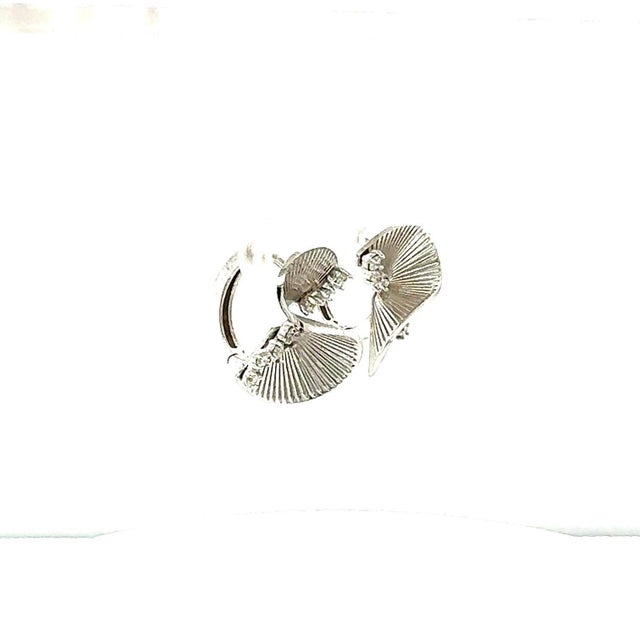 Early 20th Century 0.28 Carat Diamond White Gold Art Deco Inspired Earrings - 2 Pieces For Sale - Image 4 of 7