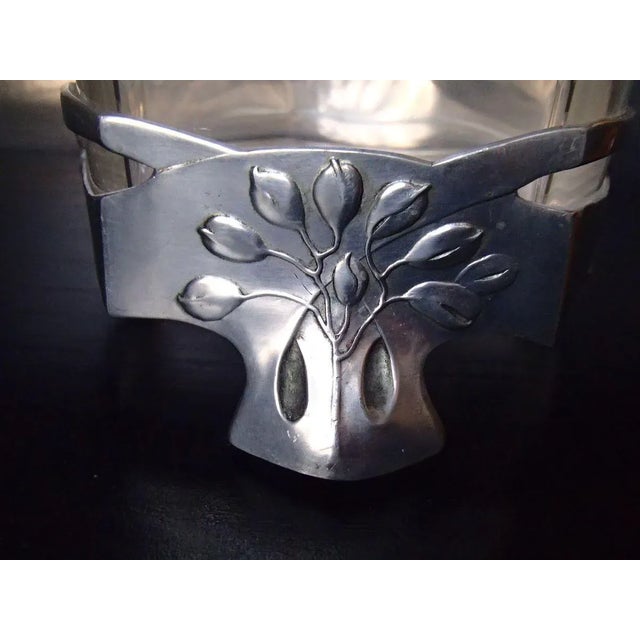 Metal Antique Pewter & Crystal Glass Double Bowls from Orion Zinn For Sale - Image 7 of 18