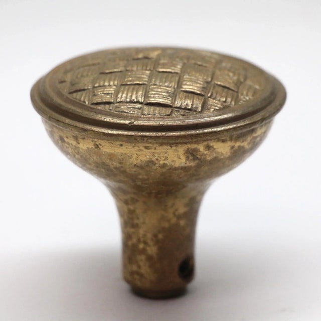 Traditional Vintage Brass Weave Passage Door Knob For Sale - Image 3 of 4