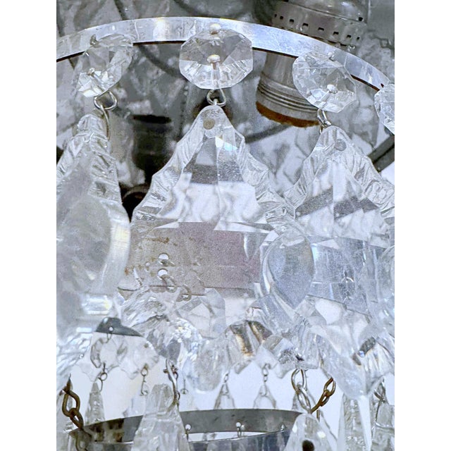 Mid 20th Century Italian Silver Upside Down Layered Cake Chandelier For Sale - Image 4 of 8