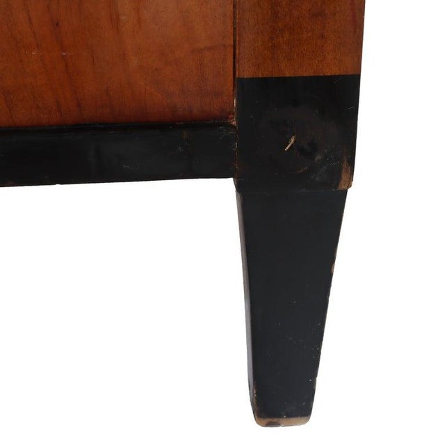 Antique Italian Ebonized & Gilt Trim Cherry 7-Drawer Classical Semainier C1930 For Sale - Image 15 of 17