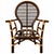 Wood Vintage Rattan Balloon Chair With New Schumacher Cushion For Sale - Image 7 of 7