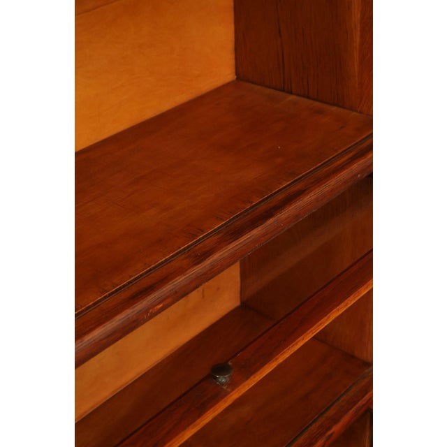Brown Macey Antique Oak Three Section Barrister Bookcase For Sale - Image 8 of 18