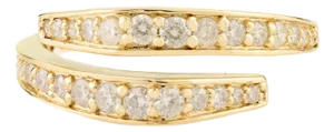 Contemporary Diamond Bypass Ring in 14k Yellow Gold Size 7