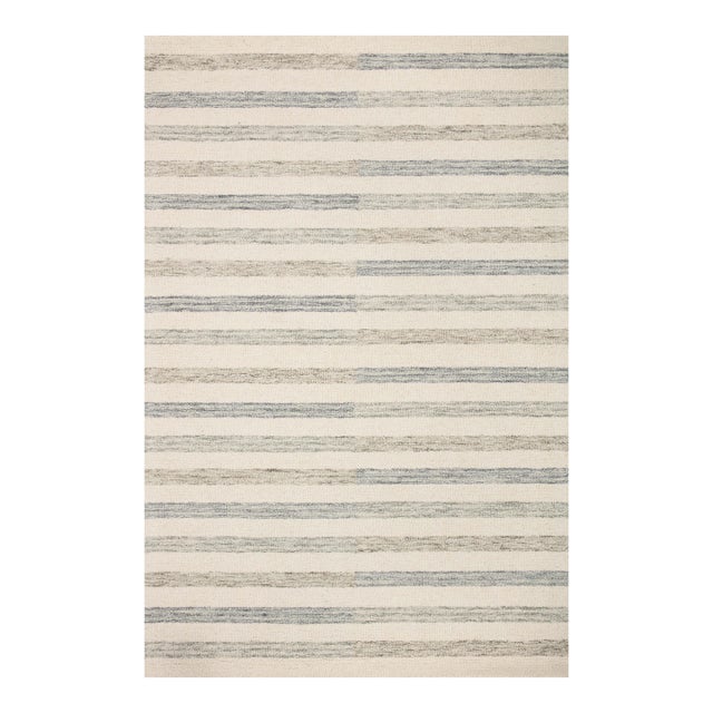 Chris Loves Julia x LoloiChris Ivory / Slate 2'-0" x 5'-0" Accent Rug For Sale
