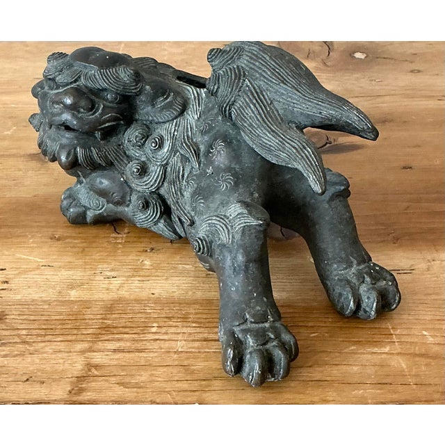 Metal Vintage Asian Lion Censer For Sale - Image 7 of 12