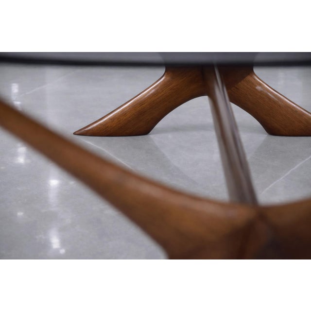 Mid-Century Modern Mid-Century Scandinavian Modern Glass and Walnut Condor Coffee Table by Fredrik Schriever-Abeln for Örebro Glass, 1960s For Sale - Image 3 of 17