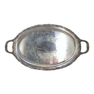 1920s F. B. Rogers Silver Serving Platter Tray Trademark Crown 1883 6003 For Sale