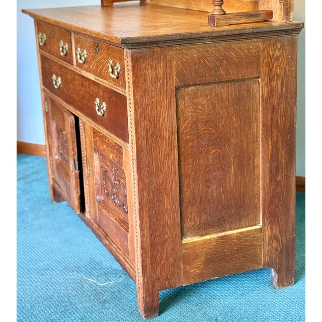 Late 19th Century Victorian Tiger Oak Sideboard / Buffet For Sale In New York - Image 6 of 12
