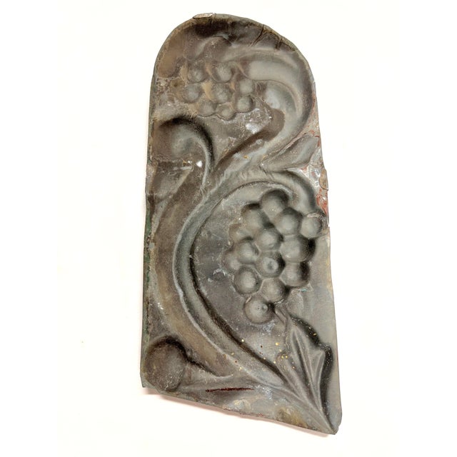 Antique Pressed Tin Grape Decorative Panel For Sale - Image 4 of 4