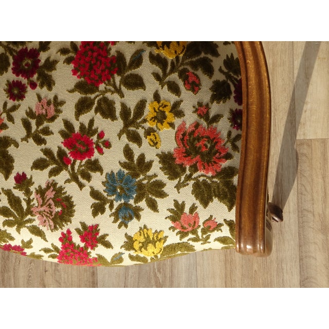Louis XV Convertible Armchair with Brocade Fabric, 1950s For Sale - Image 18 of 18