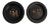 Antique Papier Mache Wine Coasters / Plates, a Pair Hand Painted Gilt For Sale