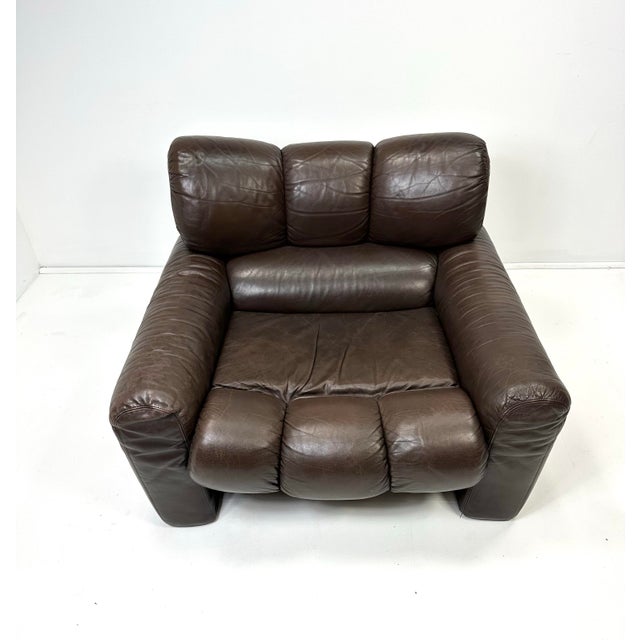 Mid-Century Modern 1970s Leather Lounge Chair by Tongiana Stefano For Sale - Image 3 of 9