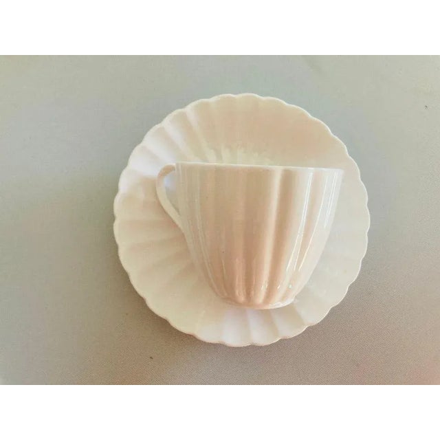 Mid-Century Modern Vintage Susie Copper Bone China Made in England Teacups & Saucers S/2 For Sale - Image 3 of 6