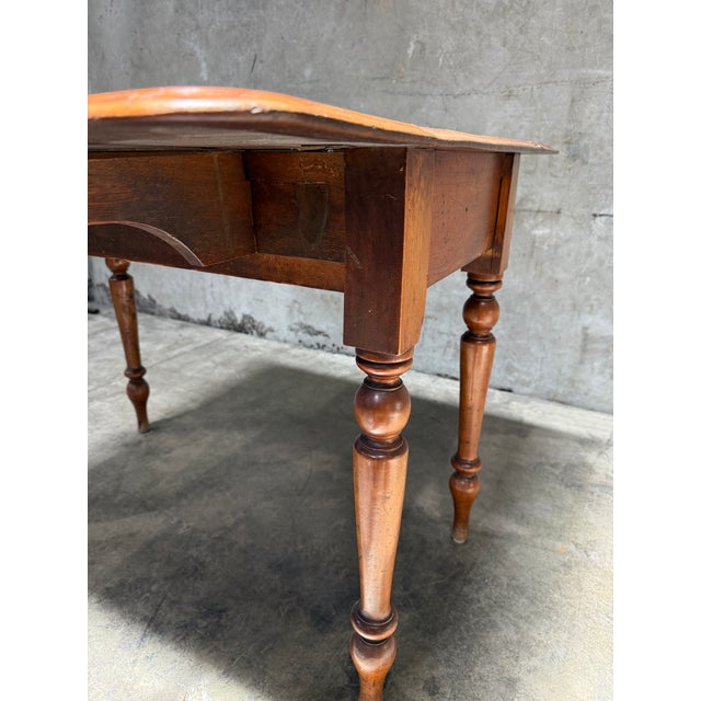 Antique American Drop Leaf Table One Drawer Turned Legs 19th C Mahogany For Sale - Image 10 of 13