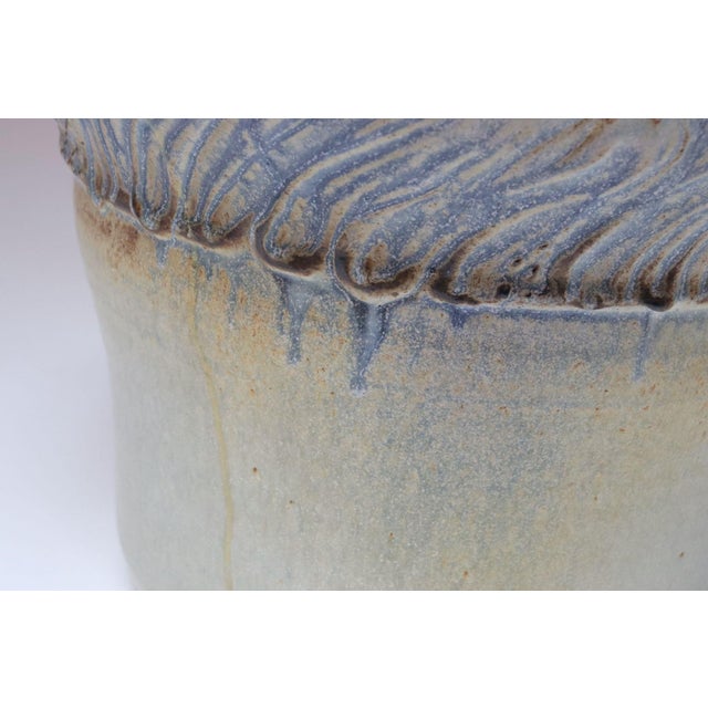 Large Vintage Architectural Incised Ceramic Planter Vase by Deanna Nichols For Sale - Image 12 of 18