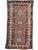 Name: HANDSOME Kazak with Nice Tribal Design in Clay, Terracotta, Amazing Blues and Greens Size: ~ 4 x 7.9 Age: Antique,...