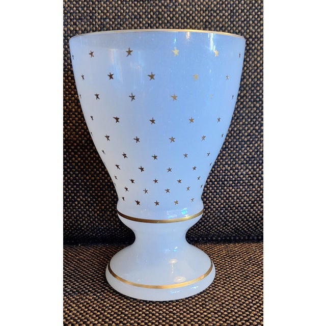 Antique French Opal Glass Vase with Gold Decoration, 1900s For Sale - Image 5 of 5