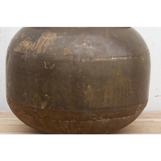 Handsome Indian Antique Brass Pot For Sale - Image 4 of 9