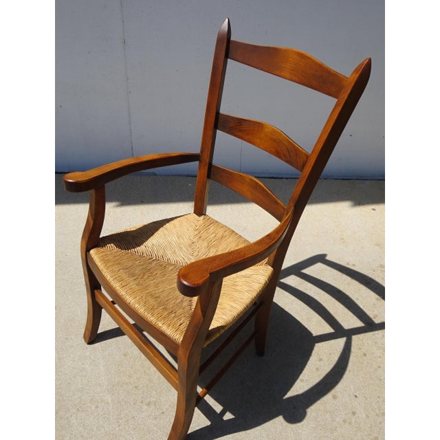 Wood and Straw Grandfathers Armchair, 1980s For Sale - Image 4 of 18