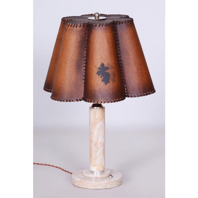 Czech Art Deco Table Lamp in Marble and Chrome, 1920s For Sale - Image 15 of 16