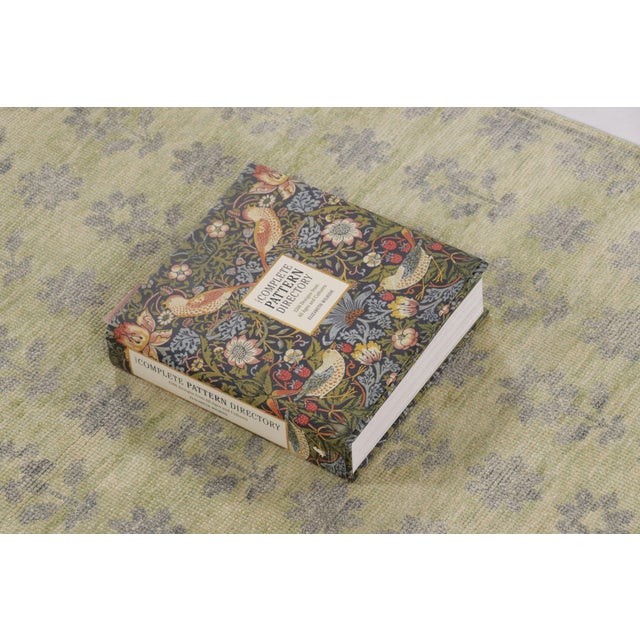 Rug & Kilim’s Block Print Rug With Gray, Chartreuse and Ochre Florals For Sale - Image 10 of 10