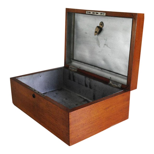 Antique Mahogany Cigar Humidor, Metal Lined Wood Box Chairish