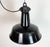 Industrial Black Enamel Factory Lamp with Cast Iron Top, 1950s For Sale - Image 9 of 18