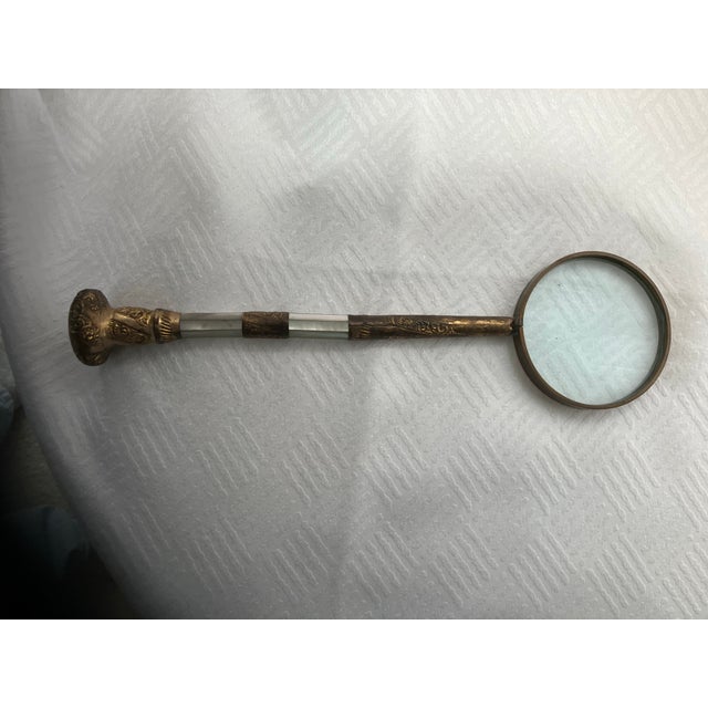 Brass 1980s Vintage Magnifying Glass For Sale - Image 8 of 8